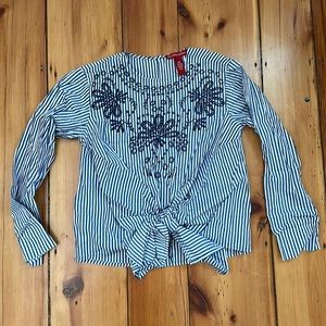 Saks fifth Avenue tie crop shirt